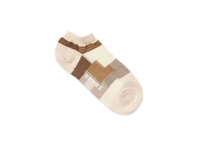 BEAMS Patchwork Ankle Socks "Beige"
