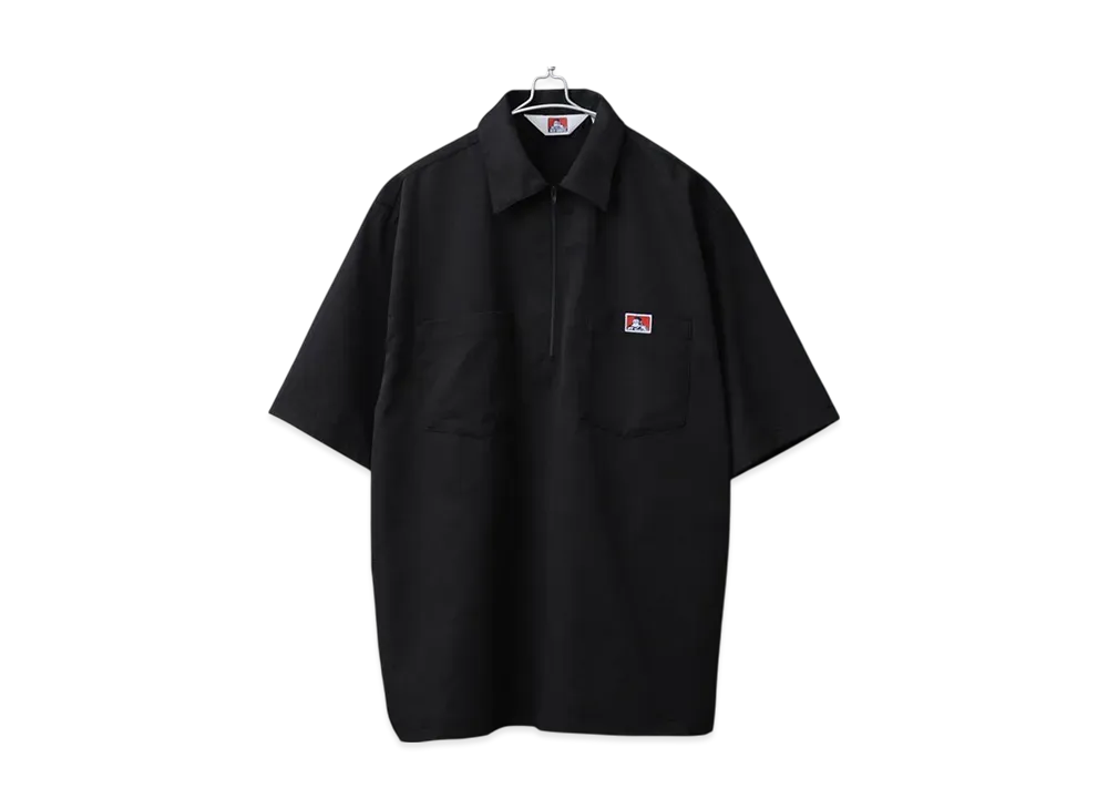 BEN DAVIS Half Zip Shirt "Black"