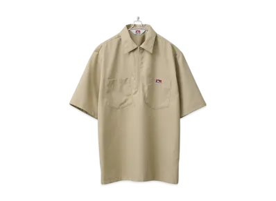 BEN DAVIS Half Zip Shirt "Beige"