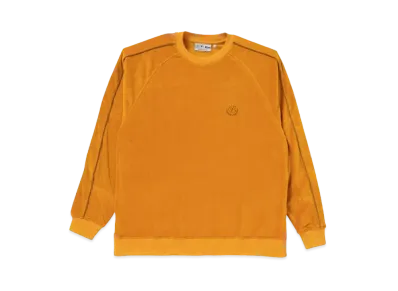 BlackEyePatch B EMBLEM PIPING VELOUR CREW "Camel"