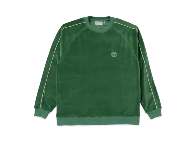 BlackEyePatch B EMBLEM PIPING VELOUR CREW "Green"