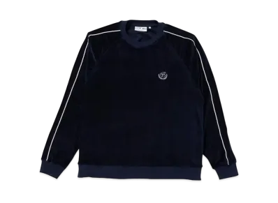 BlackEyePatch B EMBLEM PIPING VELOUR CREW "Navy"