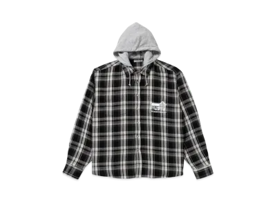 BlackEyePatch HOODED FLANNEL SHIRT "Black/Gray"