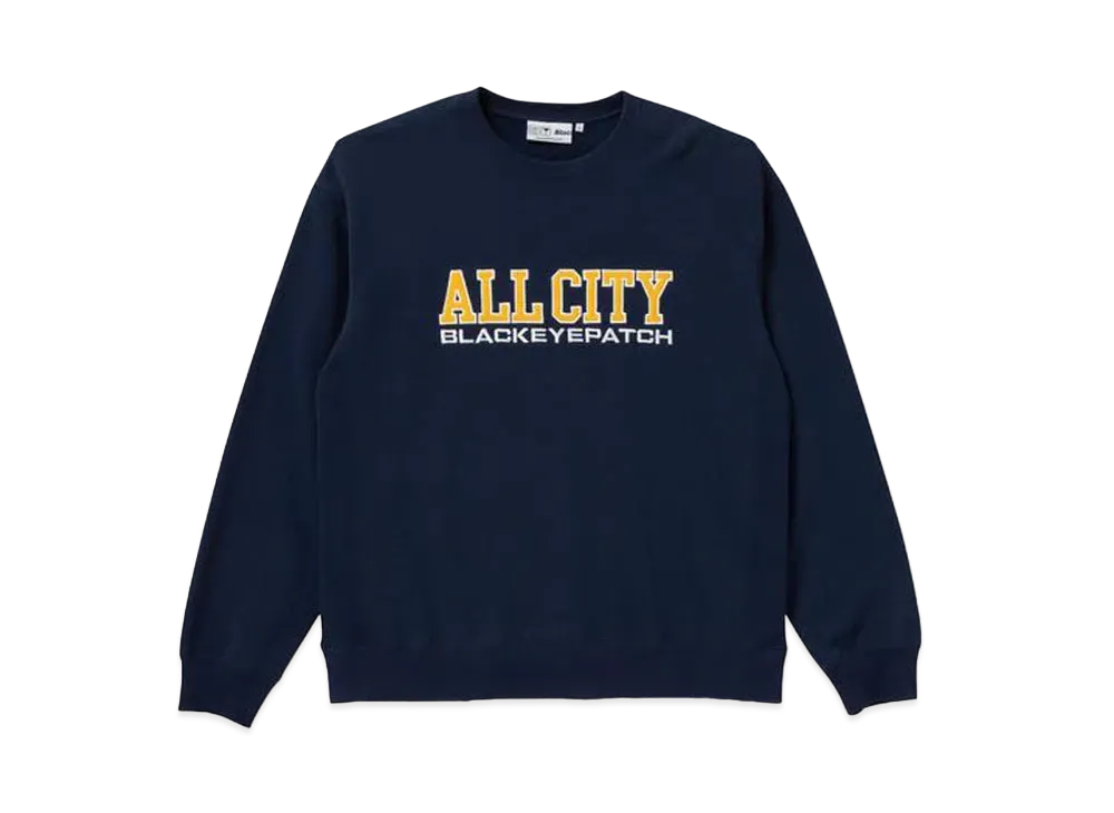 BlackEyePatch ALL CITY CREW SWEAT "Navy"