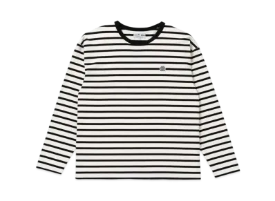 BlackEyePatch OG LABEL BORDERED L/S TEE "Black/White"