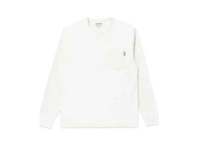 BlackEyePatch HANDLE WITH CARE POCKET L/S TEE "White"