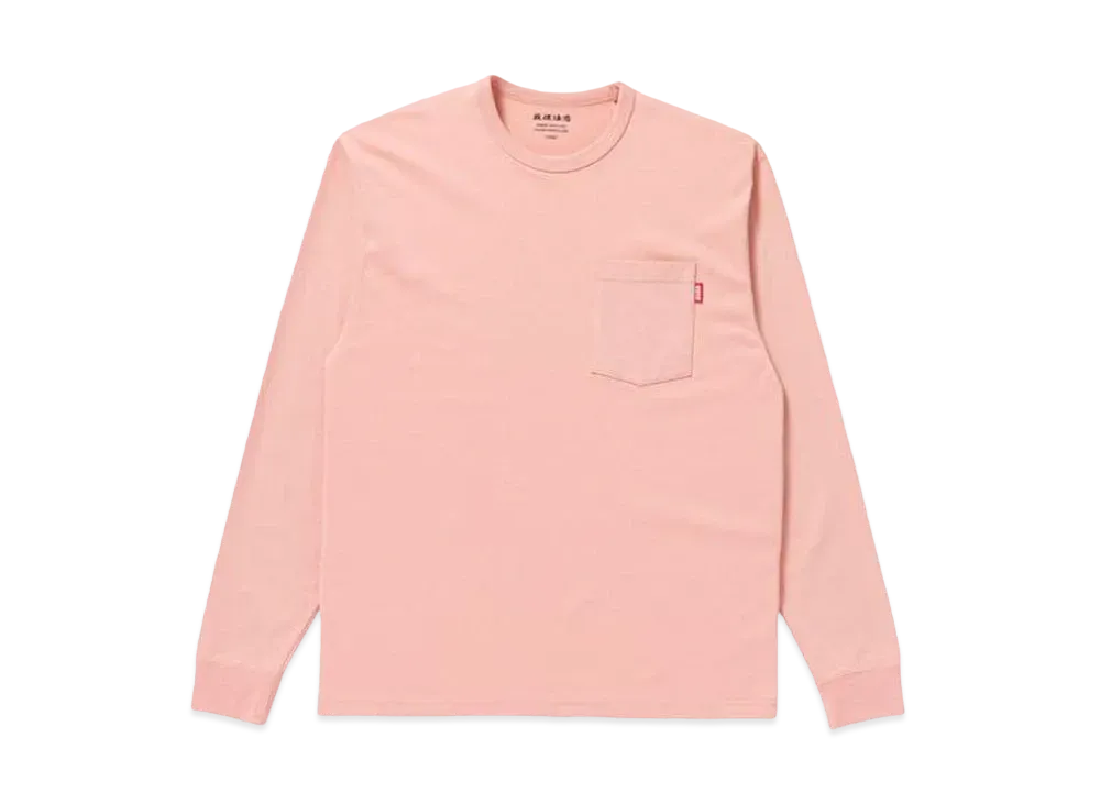 BlackEyePatch HANDLE WITH CARE POCKET L/S TEE "Pink"