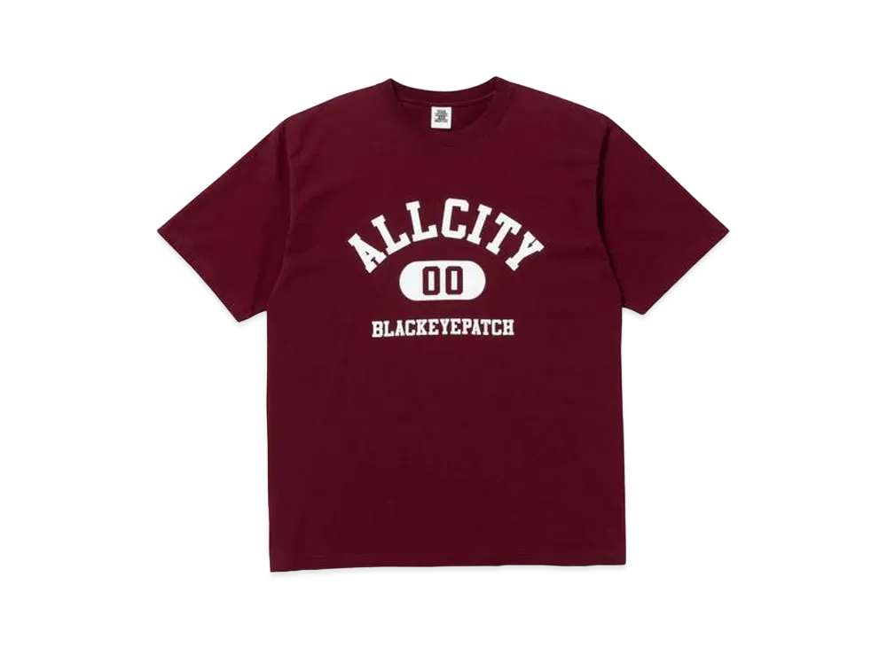 BlackEyePatch ALL CITY COLLEGE TEE "Burgundy"