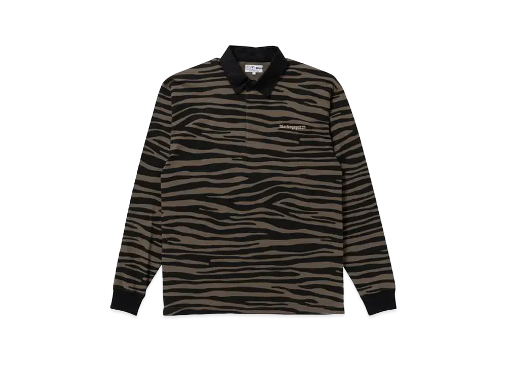 BlackEyePatch ZEBRA STRIPED RUGBY SHIRT "Olive"