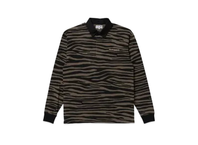 BlackEyePatch ZEBRA STRIPED RUGBY SHIRT "Olive"