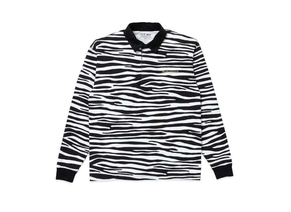 BlackEyePatch ZEBRA STRIPED RUGBY SHIRT "White"