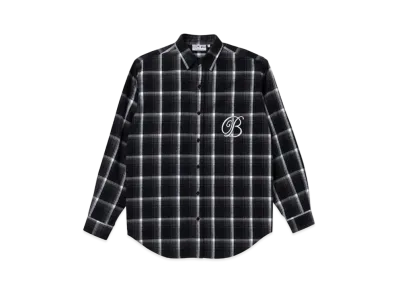 BlackEyePatch B EMBLEM FLANNEL SHIRT "Dark Charcoal"