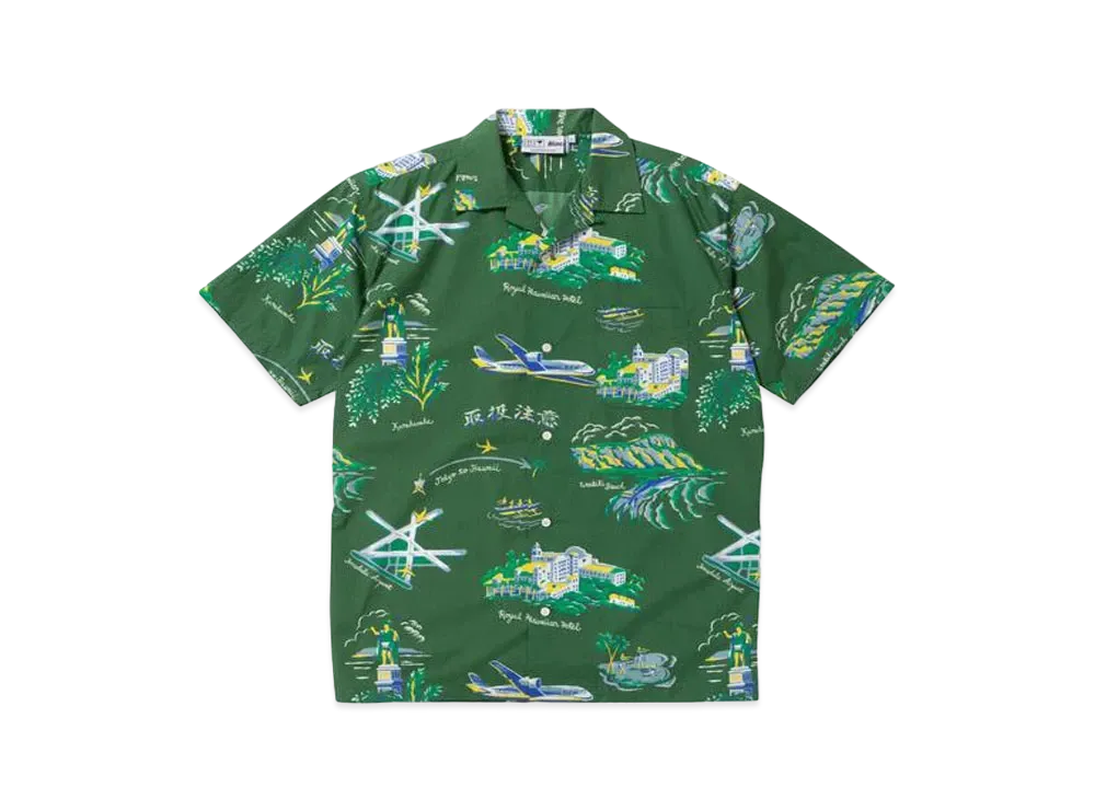BlackEyePatch SOUVENIR ALOHA SHIRT "Olive"