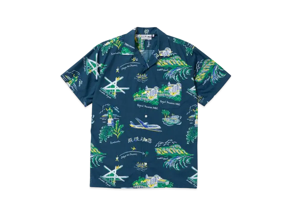 BlackEyePatch SOUVENIR ALOHA SHIRT "Navy"