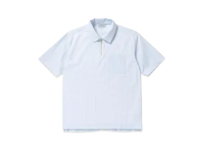 BlackEyePatch SEERSUCKER HALF ZIP SHIRT "Sax"