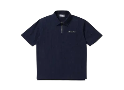 BlackEyePatch SEERSUCKER HALF ZIP SHIRT "Navy"