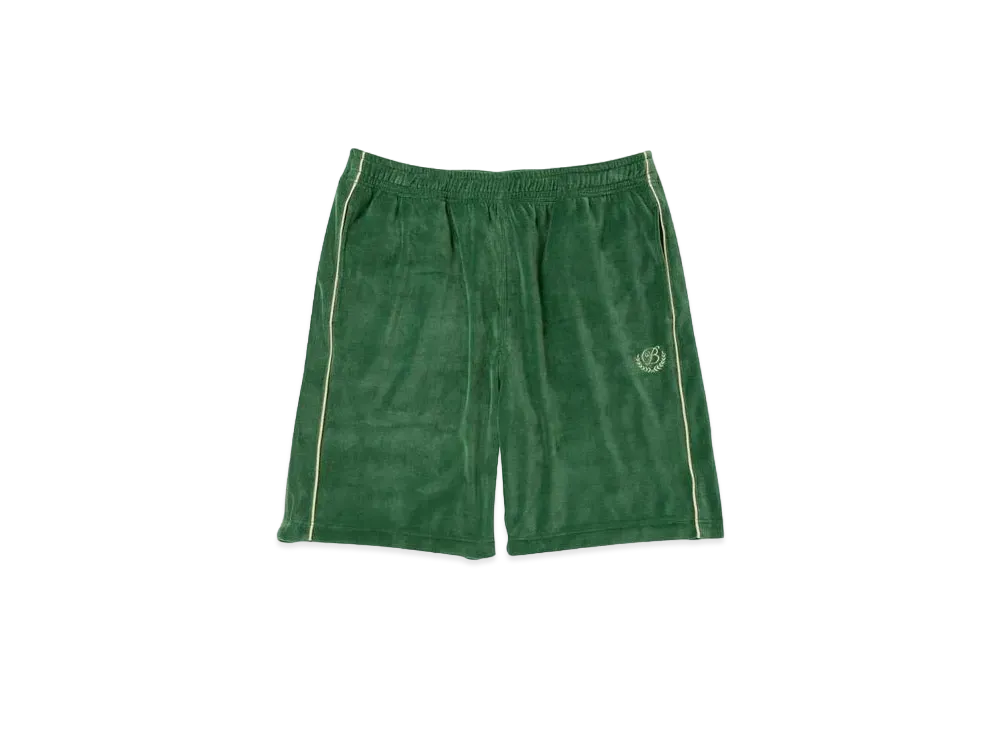 BlackEyePatch B EMBLEM PIPING VELOUR SHORTS "Green"