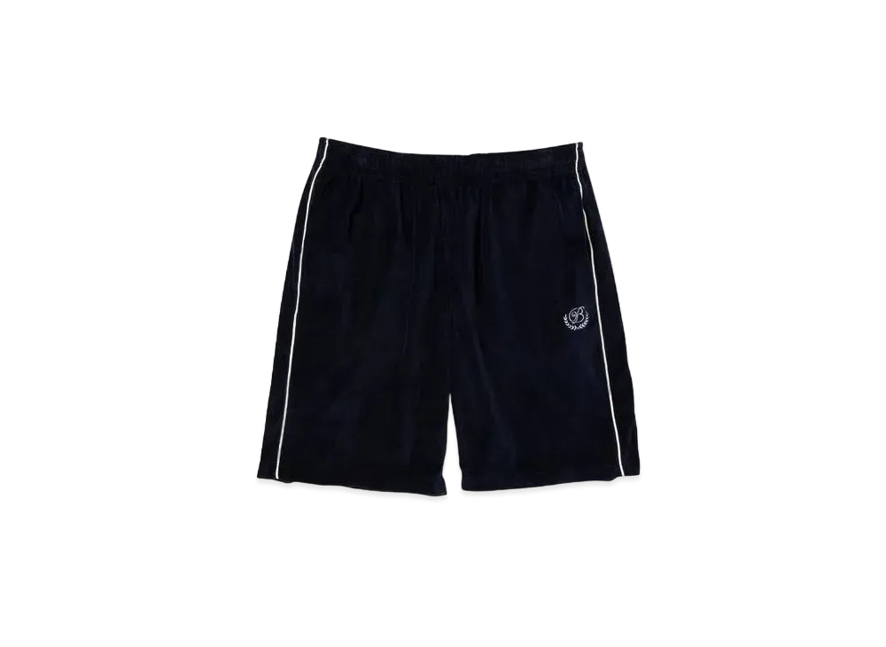 BlackEyePatch B EMBLEM PIPING VELOUR SHORTS "Navy"