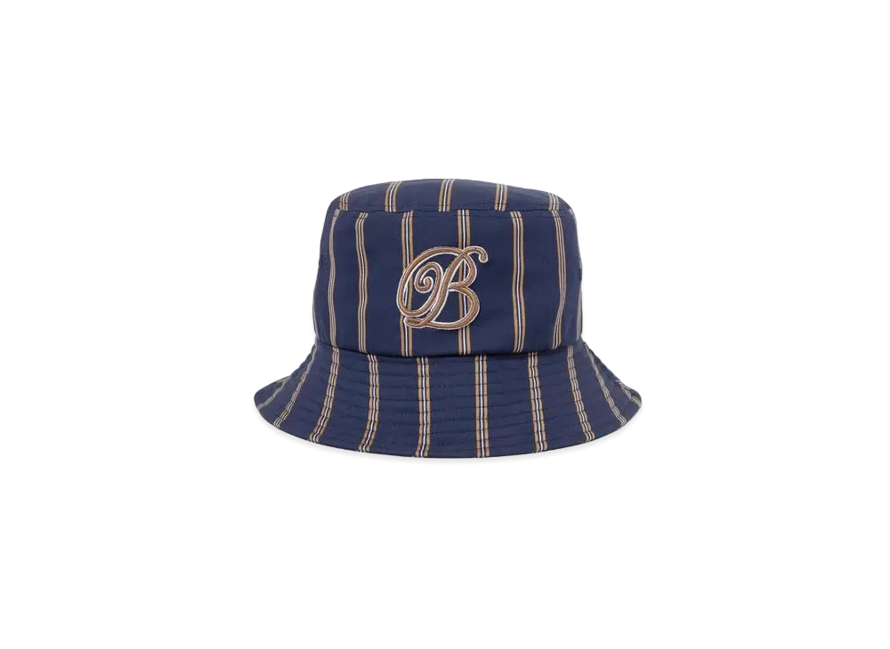 BlackEyePatch B EMBLEM STRIPED BUCKET HAT "Navy"