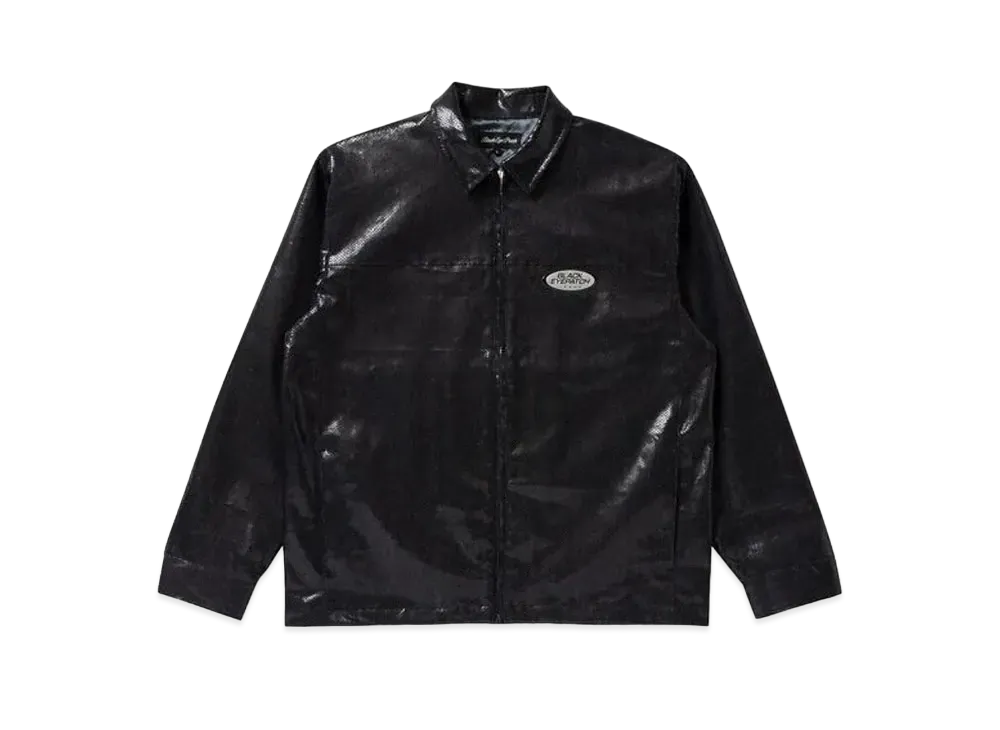 BlackEyePatch JEANS LOGO PYTHON COATED DENIM JACKET "Dark Navy"