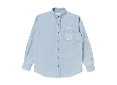 BlackEyePatch B EMBLEM DENIM SHIRT "Washed Blue"