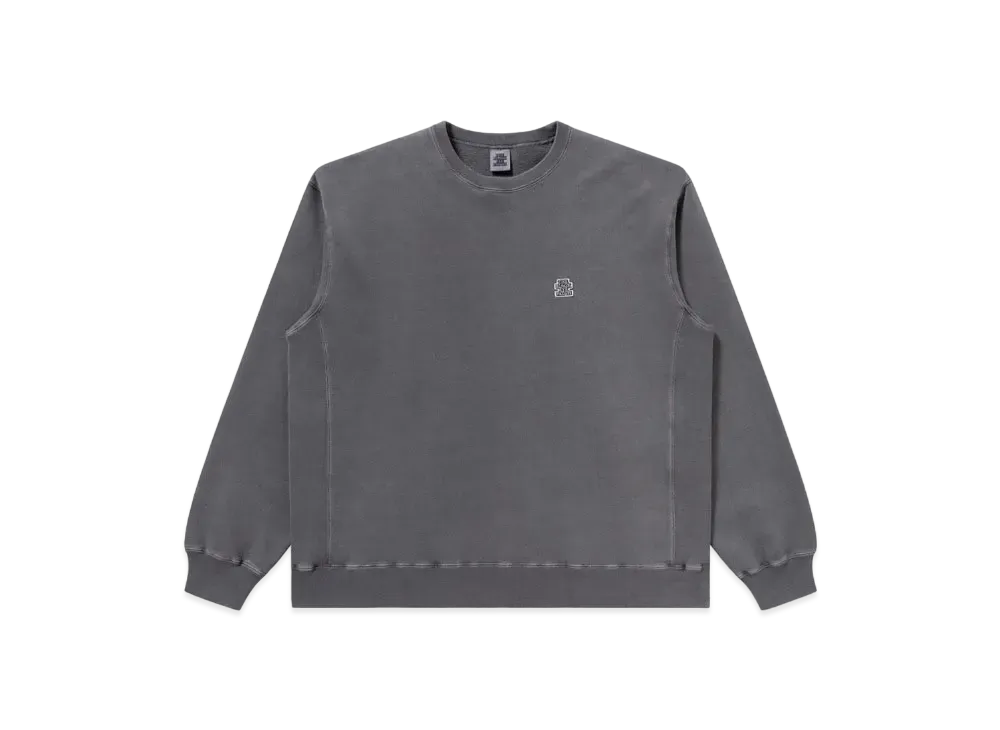 Blackeyepatch Small OG Label Pigment Dyed Crew Sweat "Charcoal"