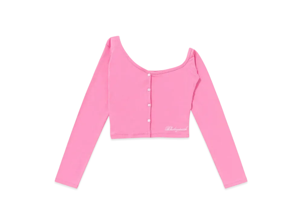 Blackeyepatch Script Logo Asymmetric Cardigan "Pink"