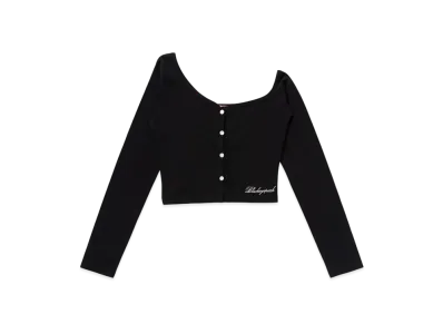 Blackeyepatch Script Logo Asymmetric Cardigan "Black"