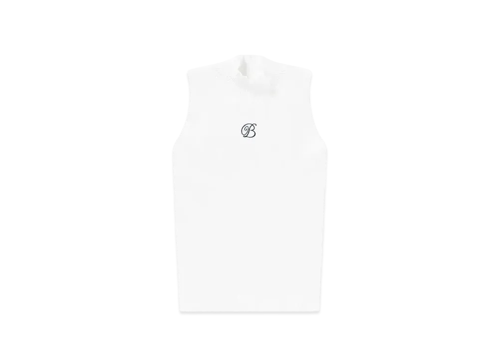 Blackeyepatch B Emblem High Neck Knit Tank "White"