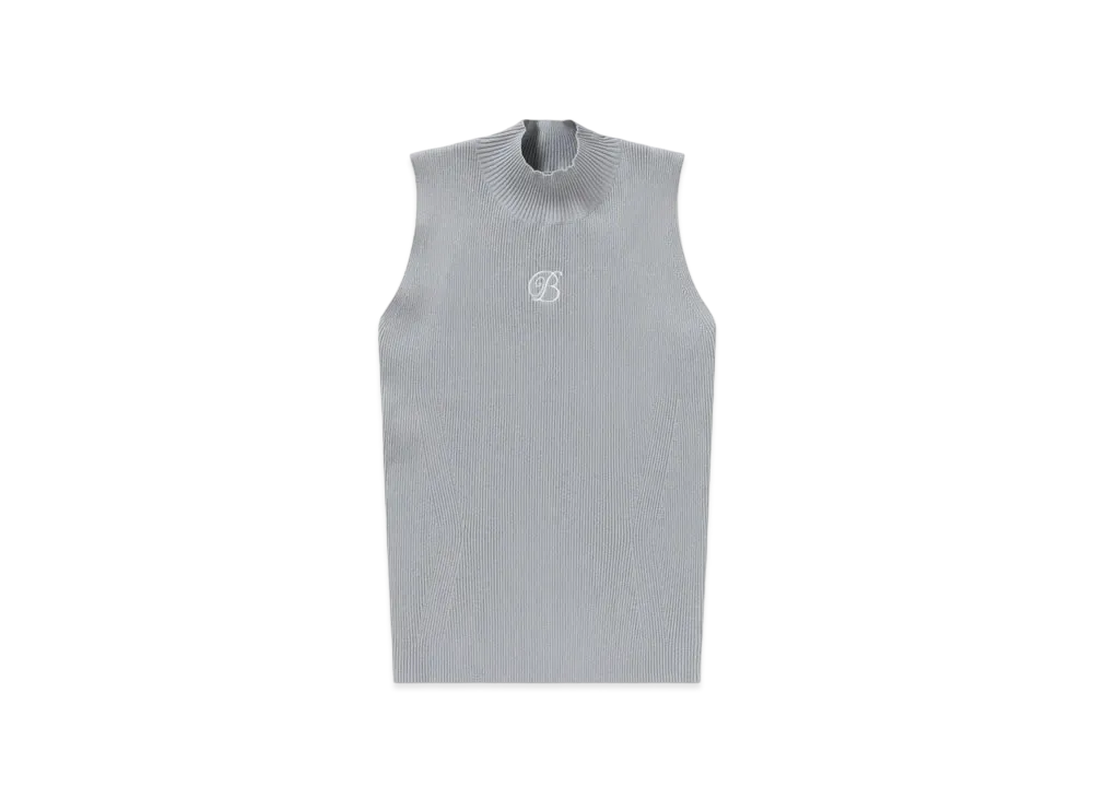 Blackeyepatch B Emblem High Neck Knit Tank "Gray"