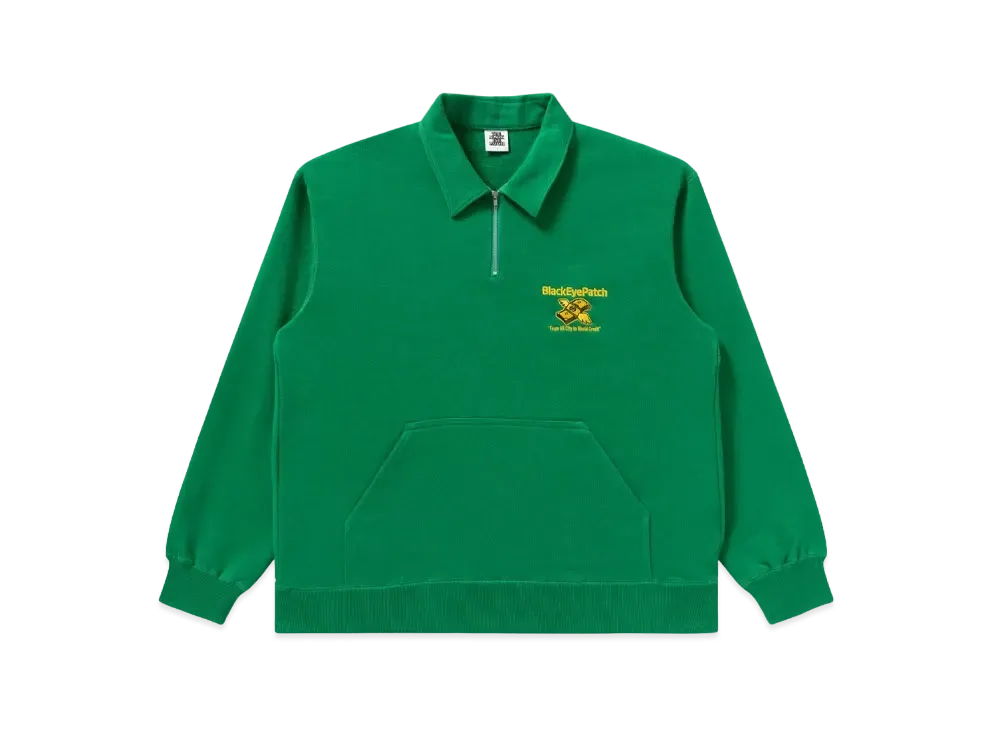 Blackeyepatch Dollar Band Half Zip Sweat "Green"