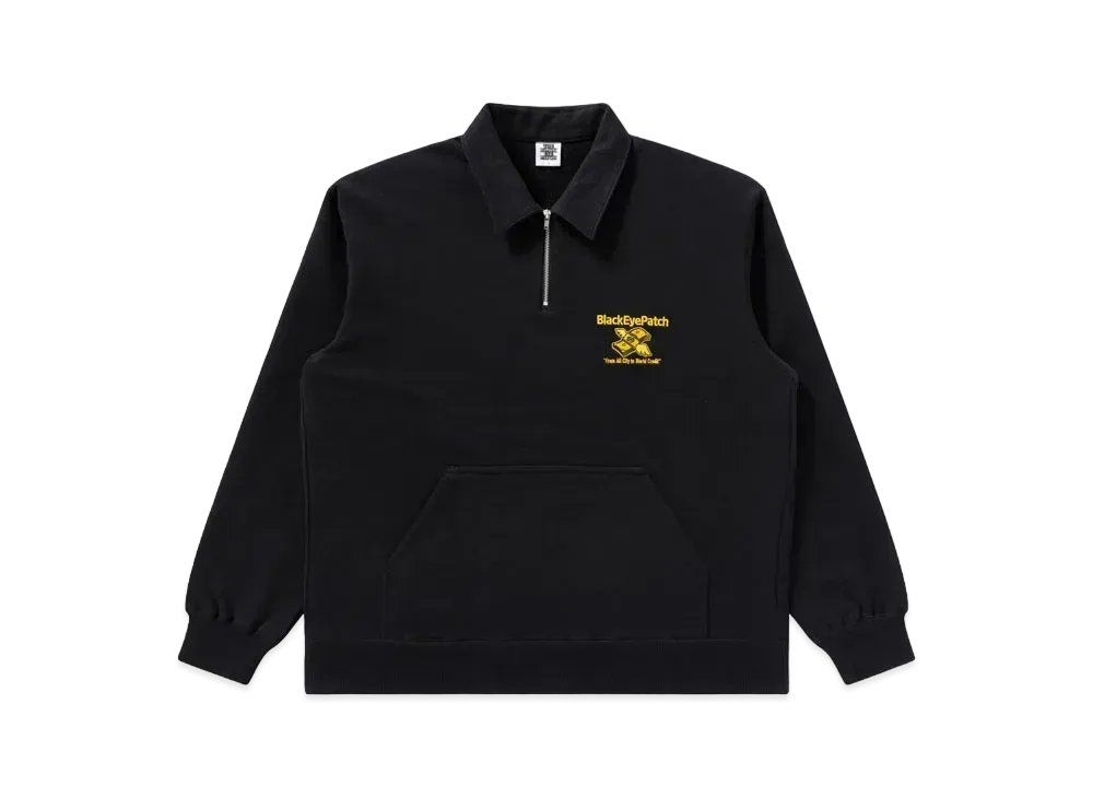 Blackeyepatch Dollar Band Half Zip Sweat "Black"