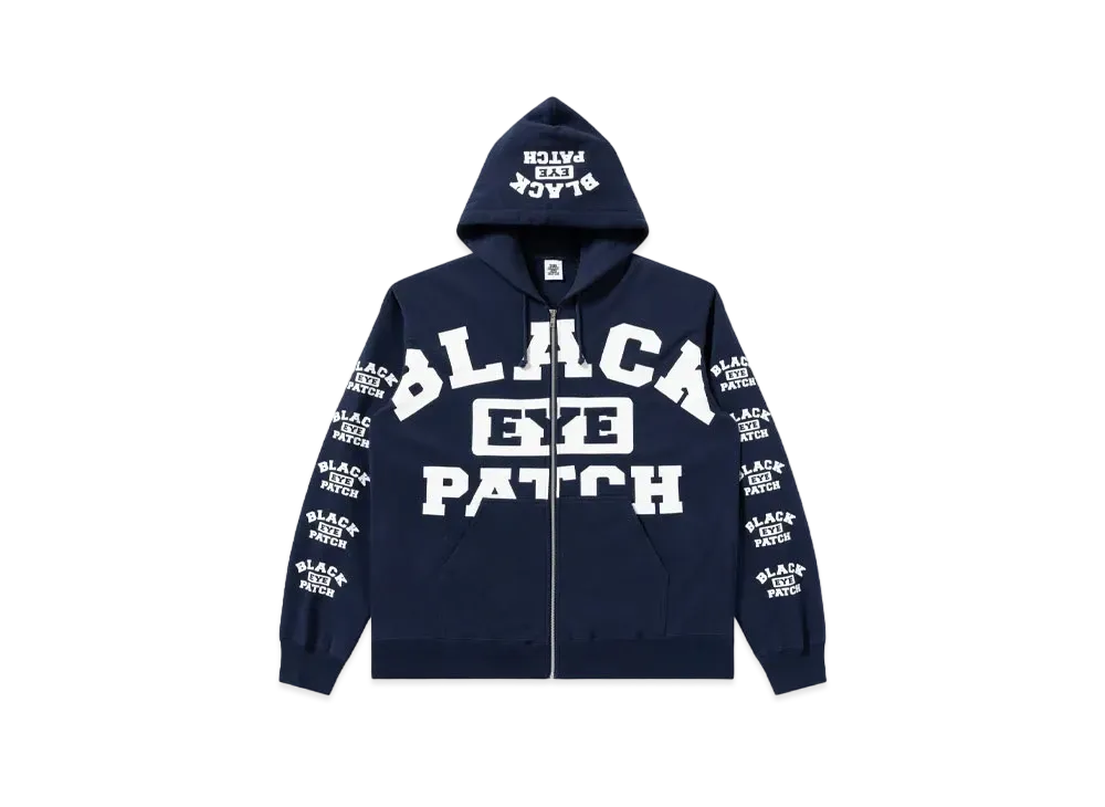 Blackeyepatch College Logo Zip Hoodie "Navy"