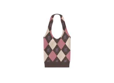 Blackeyepatch B Emblem Argyle Knit Halterneck "Pink"