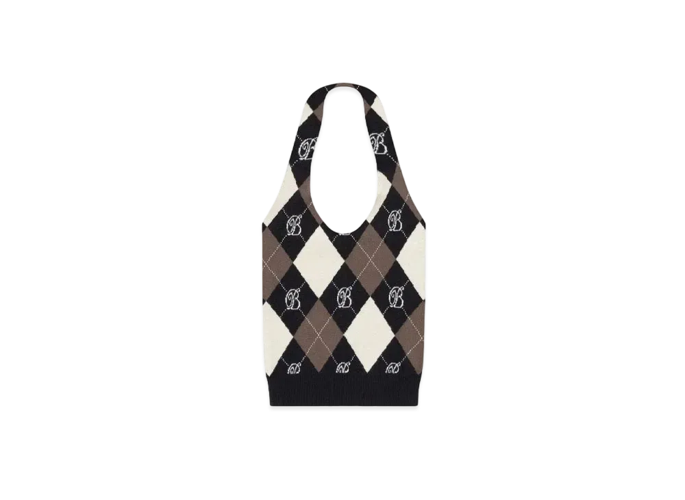 Blackeyepatch B Emblem Argyle Knit Halterneck "Black"
