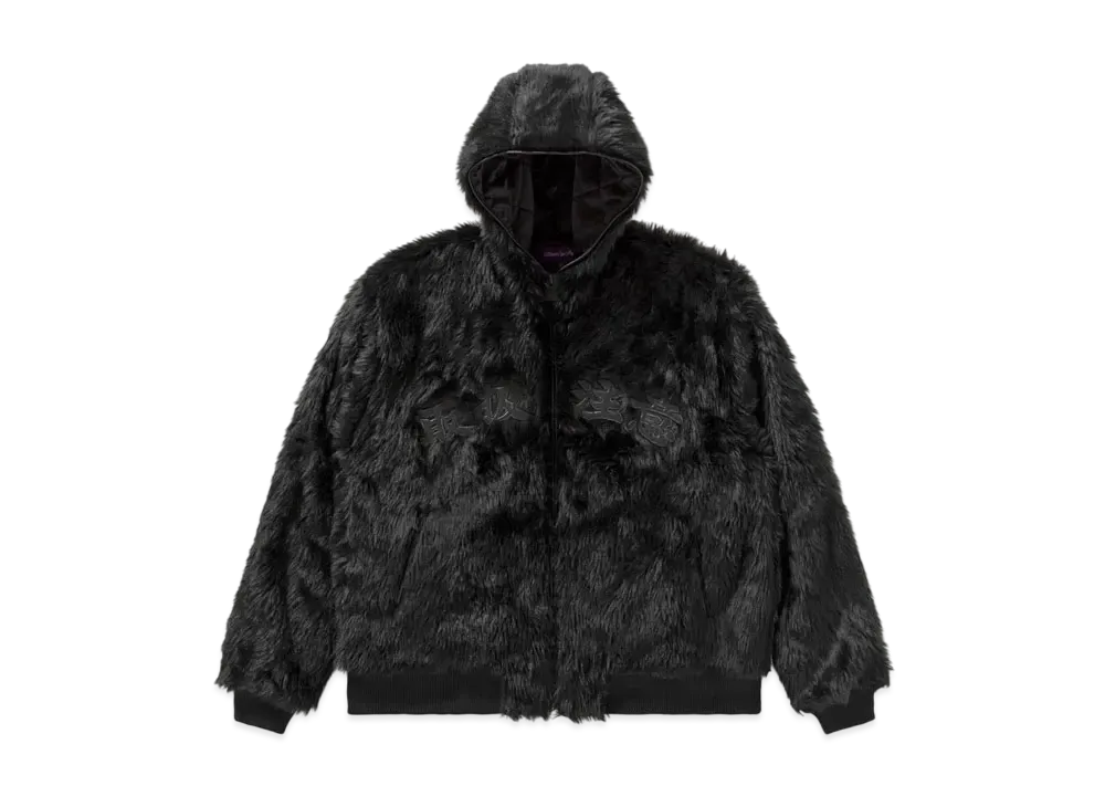 Blackeyepatch Handle With Care Hooded Fur Jacket "Black"