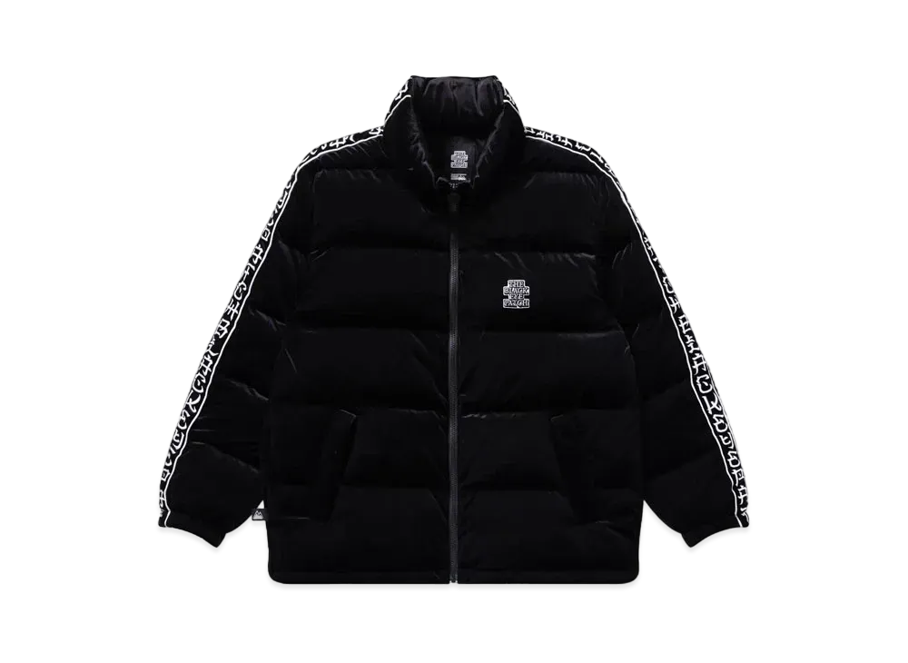 Blackeyepatch Kanji Taped Velour Puffer Jacket "Black"