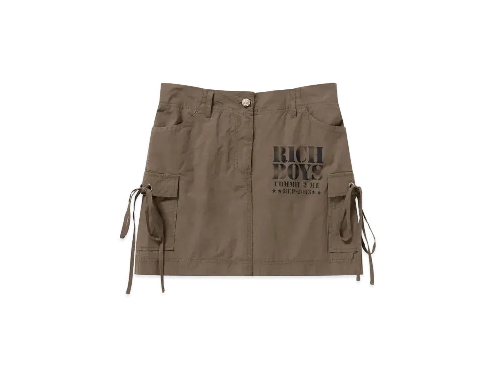 Blackeyepatch Army Stencil Cargo Skirt "Olive"