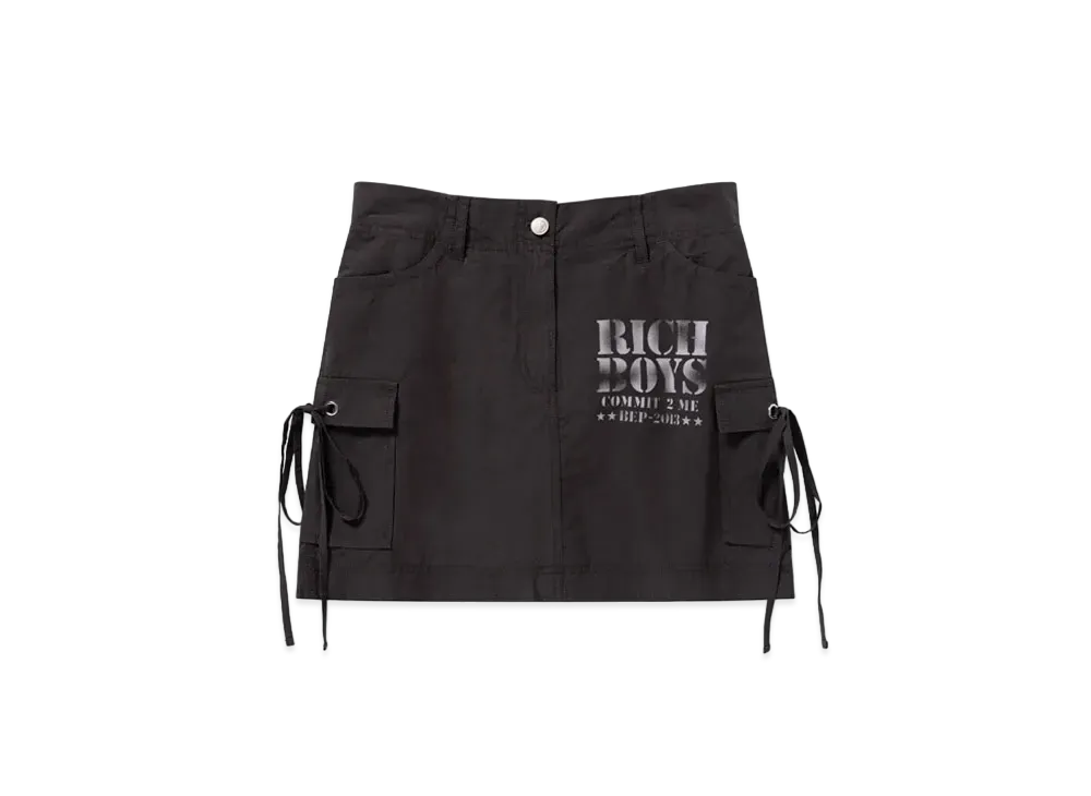 Blackeyepatch Army Stencil Cargo Skirt "Black"