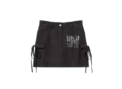 Blackeyepatch Army Stencil Cargo Skirt "Black"