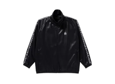 Blackeyepatch Kanji Taped Faux Leather Track Jacket "Black"