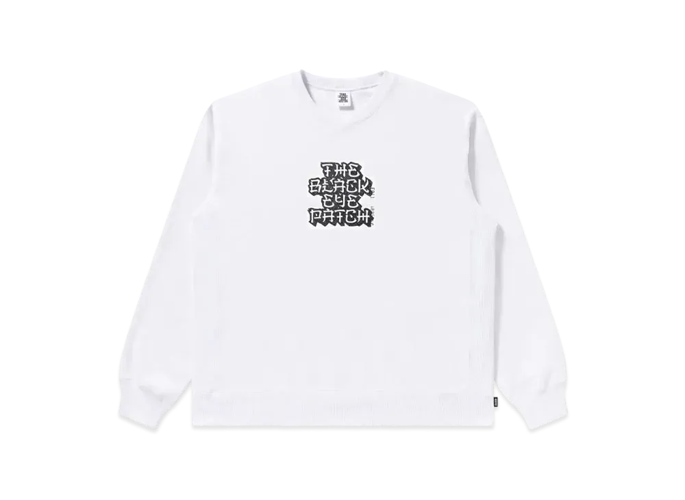 Blackeyepatch Kanji Label Typeface Crew Sweat "White"