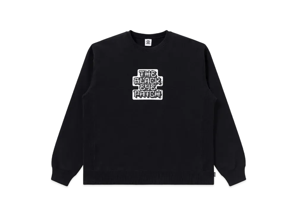 Blackeyepatch Kanji Label Typeface Crew Sweat "Black"