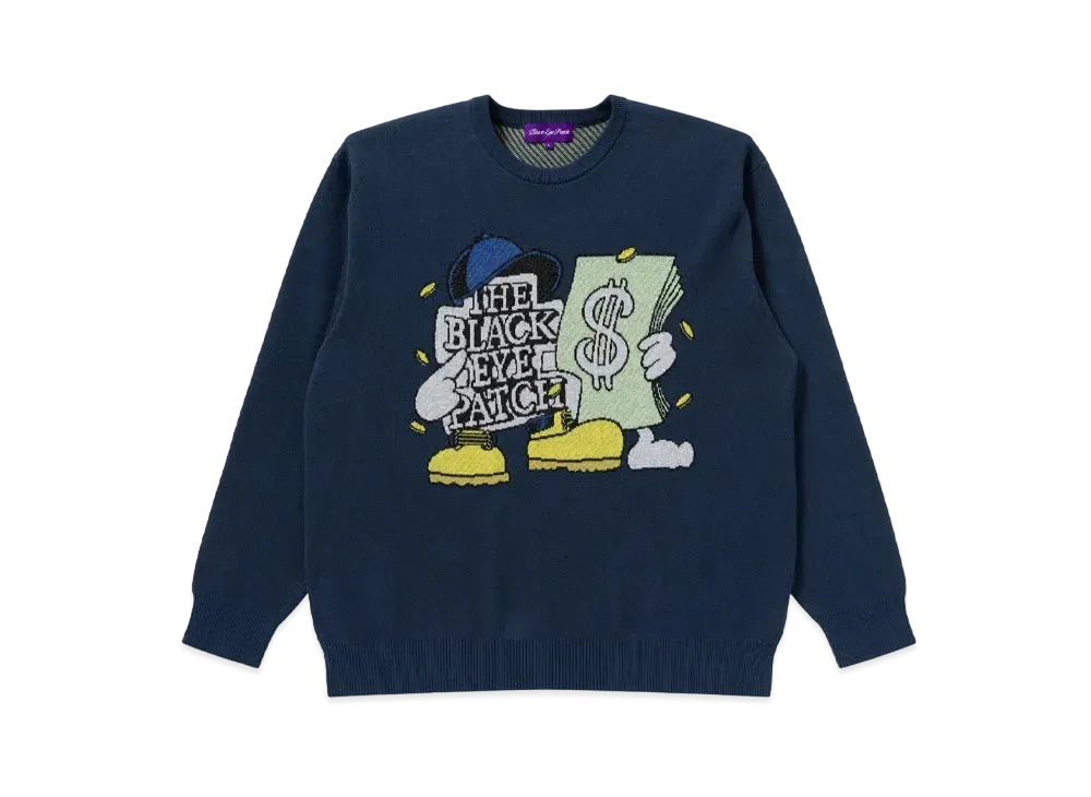 Blackeyepatch OG Cash Buddies Knit Sweater "Navy"