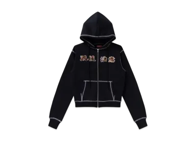 Blackeyepatch HWC Fur Patched Double Stitch Zip Hoodie "Black"