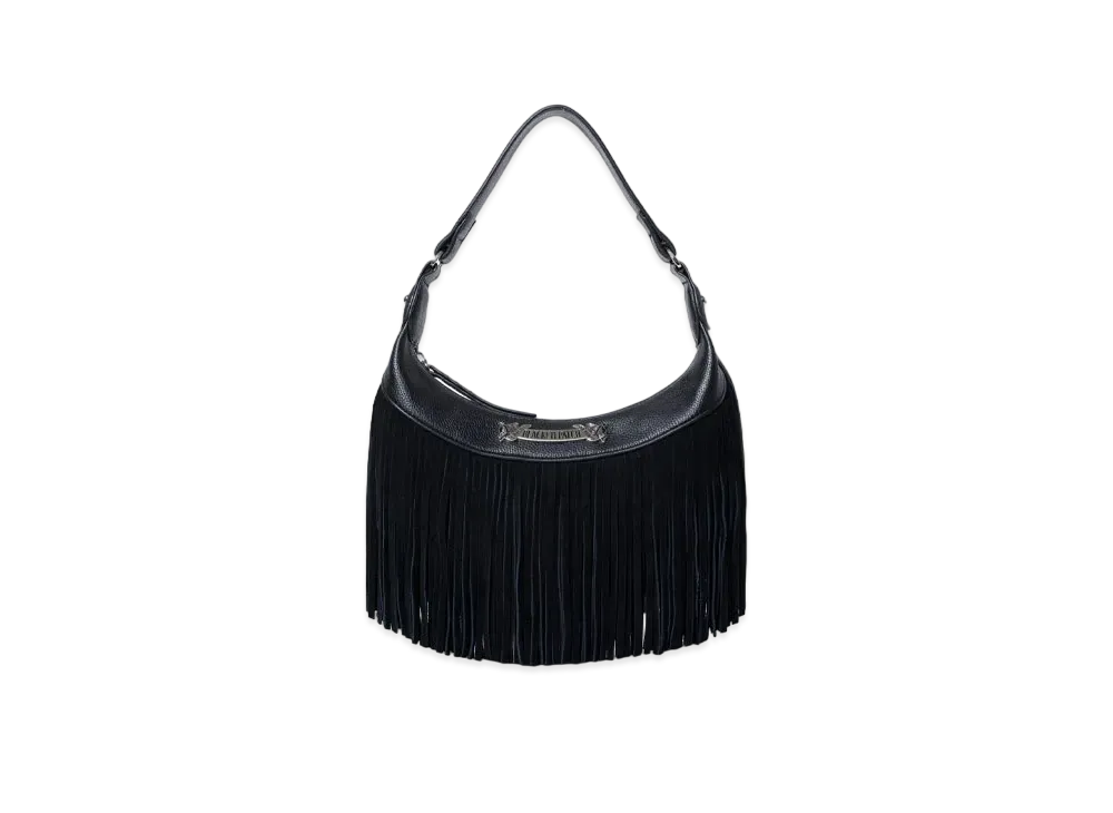 Blackeyepatch Plated Faux Leather Fringe Bag "Black"