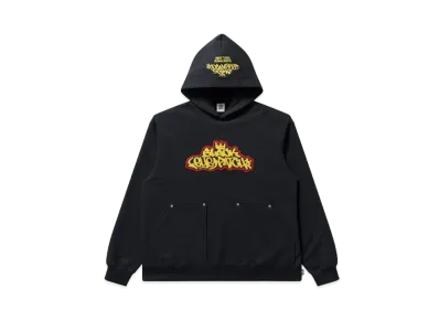 BlackEyePatch Style Script Double Pocket Hoodie "Black"