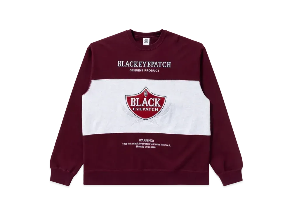 BlackEyePatch Sweet Cigar Bordered Crew Sweat "Red"