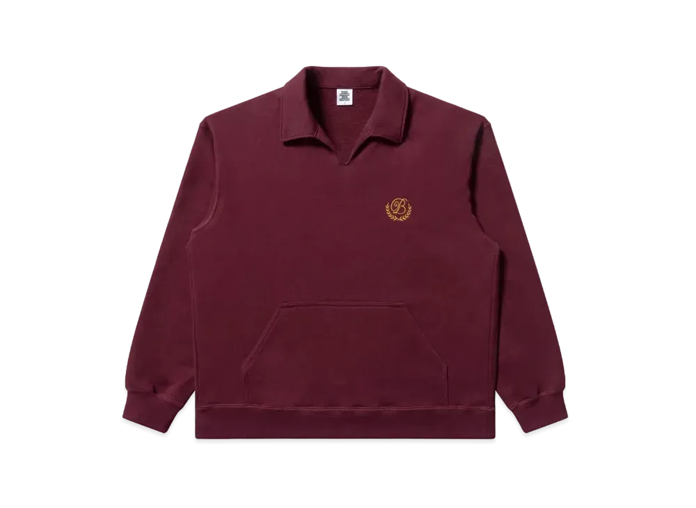 BlackEyePatch Royal B Emblem Collared Sweat Pullover "Burgundy"