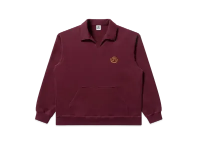 BlackEyePatch Royal B Emblem Collared Sweat Pullover "Burgundy"